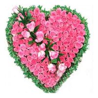 Send Pink Roses Heart 75 Flowers Online India. Wedding Flowers to India