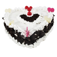 Deliver Online 3 Kg Heart Shape Black Forest Cakes to India