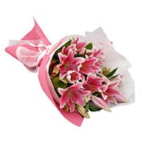 Valentine's Day Flower in India : Pink Lily to India