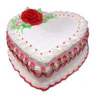 Rakhi in India with 3 Kg Heart Shape Vanilla Cakes to India